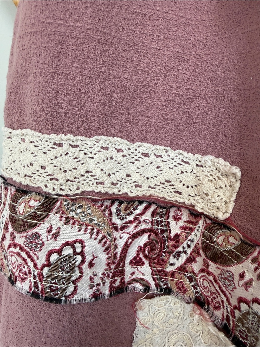 POL Boho Paisley Patchwork Women's Harem Pants - Mauve - Picture 7 of 16